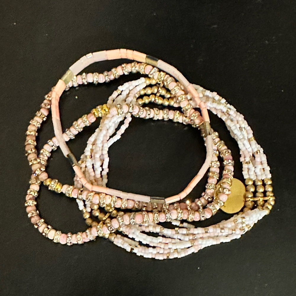 Pink and Gold Bracelets